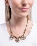 Paparazzi "Professional Powerhouse" Brass Necklace & Earring Set Paparazzi Jewelry
