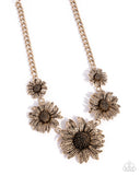 Paparazzi "Sunflower Spring" Gold Necklace & Earring Set Paparazzi Jewelry