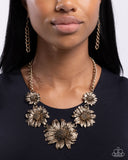 Paparazzi "Sunflower Spring" Gold Necklace & Earring Set Paparazzi Jewelry