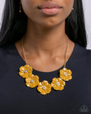 Paparazzi "Floral Favor" Yellow Necklace & Earring Set Paparazzi Jewelry