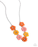 Paparazzi "Frenetic Florals" Orange Necklace & Earring Set Paparazzi Jewelry