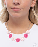 Paparazzi "Frenetic Florals" Pink Necklace & Earring Set Paparazzi Jewelry