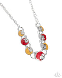 Blooming Bravado" Red Necklace & Earring Set Paparazzi Jewelry