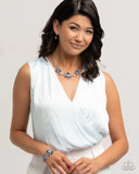 Paparazzi "Floral Feature & Factor" Blue Necklace & Bracelet Jewelry Set Paparazzi Jewelry