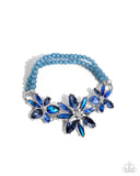 Paparazzi "Floral Feature & Factor" Blue Necklace & Bracelet Jewelry Set Paparazzi Jewelry