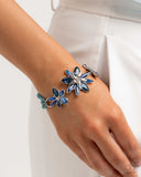 Paparazzi "Floral Feature & Factor" Blue Necklace & Bracelet Jewelry Set Paparazzi Jewelry