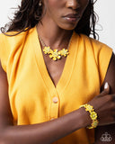 Paparazzi "Paparazzi "Botanic Beginner & Exhilarating Elegance" Yellow Necklace & Bracelet Jewelry Set Paparazzi Jewelry