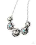 Paparazzi "Palm Tree Promenade & Promise" White Necklace & Earring Jewelry Set Paparazzi Jewelry