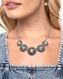 Paparazzi "Palm Tree Prominade & Promise" Yellow Necklace & Earring  Jewelry Set Paparazzi Jewelry