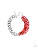 Paparazzi "Iridescent Icon & Tourist Twist" Red Necklace & Bracelet Jewelry Set Paparazzi Jewelry