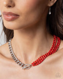 Paparazzi "Iridescent Icon & Tourist Twist" Red Necklace & Bracelet Jewelry Set Paparazzi Jewelry