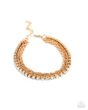 Paparazzi "Excessive Embellishment & Empire" Gold Necklace & Bracelet Jewelry Set Paparazzi Jewelry