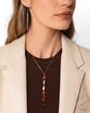 Paparazzi "Gallery Gala & Cascading Class" Brown Necklace & Earring Jewelry Set Paparazzi Jewelry