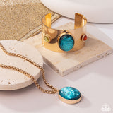 Paparazzi "Rule the Light & Fight" Blue Necklace & Bracelet Jewelry Set Paparazzi Jewelry