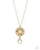 Paparazzi "Angelic Arrangement" Gold Lanyard Necklace & Earring Set Paparazzi Jewelry