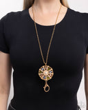 Paparazzi "Angelic Arrangement" Gold Lanyard Necklace & Earring Set Paparazzi Jewelry