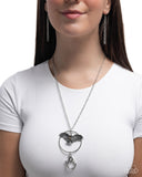 Paparazzi "Exemplary Eagle" Silver Lanyard Necklace & Earring Set Paparazzi Jewelry