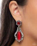 Paparazzi "High-End Reservation" Red Post Earrings Paparazzi Jewelry
