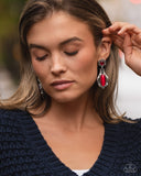 Paparazzi "High-End Reservation" Red Post Earrings Paparazzi Jewelry