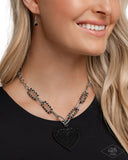 Paparazzi "Roadside Romance" Black Necklace & Earring Set Paparazzi Jewelry