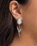 Paparazzi "Timeless Tulip" White Post Earrings Paparazzi Jewelry