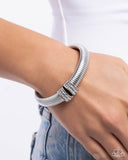 Paparazzi "Tailored Transit" White Bracelet Paparazzi Jewelry