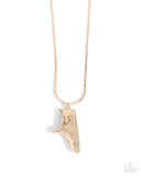 Paparazzi "Sneaker Shimmer" Gold Necklace & Earring Set Paparazzi Jewelry