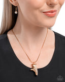 Paparazzi "Sneaker Shimmer" Gold Necklace & Earring Set Paparazzi Jewelry
