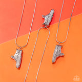 Sneaker Shimmer" White Necklace & Earring Set Paparazzi Jewelry