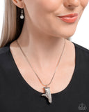 Sneaker Shimmer" White Necklace & Earring Set Paparazzi Jewelry