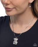 Paparazzi "Cuddly Chic" White Necklace & Earring Set Paparazzi Jewelry