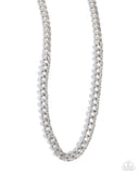 Paparazzi "Modular Maven" White Necklace & Earring Set Paparazzi Jewelry