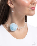 Paparazzi "Delicate Debutante" Blue Choker Necklace & Earring Set Paparazzi Jewelry
