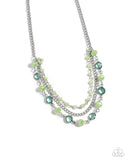 Paparazzi "Charismatic Cascade" Green Necklace & Earring Set Paparazzi Jewelry