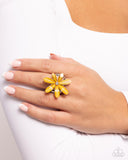 Paparazzi "Floral Feasibility" Yellow Ring Paparazzi Jewelry