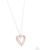 Paparazzi "Lets HEART At the Very Beginning" Rose Gold Necklace & Earring Set Paparazzi Jewelry