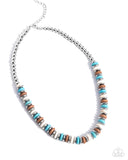 Paparazzi "Straightforward Stones" Blue Necklace & Earring Set Paparazzi Jewelry