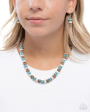 Paparazzi "Straightforward Stones" Blue Necklace & Earring Set Paparazzi Jewelry