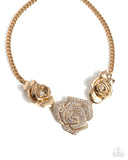 Paparazzi "Bouquet Beacon" Gold Necklace & Earring Set Paparazzi Jewelry