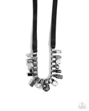 Paparazzi "Ribbon Reveal" Silver Necklace & Earring Set Paparazzi Jewelry