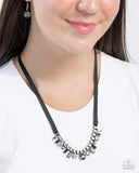 Paparazzi "Ribbon Reveal" Silver Necklace & Earring Set Paparazzi Jewelry