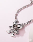 Paparazzi "Big Deal Bow" White Necklace & Earring Set Paparazzi Jewelry