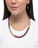 Paparazzi "Princess Avenue" Brown Necklace & Earring Set Paparazzi Jewelry