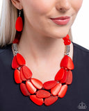 Paparazzi "Smooth Spoken" Red Necklace & Earring Set Paparazzi Jewelry