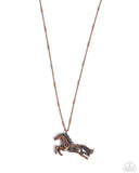 Paparazzi "Stallion Spotlight" Copper Necklace & Earring Set Paparazzi Jewelry
