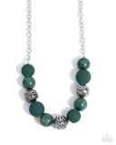 Paparazzi "Bewitching Texture" Green Necklace & Earring Set Paparazzi Jewelry