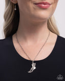 Paparazzi "Dazzling-Yard Dash" White Necklace & Earring Set Paparazzi Jewelry