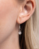 Paparazzi "Dazzling-Yard Dash" White Necklace & Earring Set Paparazzi Jewelry