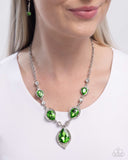 Paparazzi "SPADES of Shimmer" Green Necklace & Earring Set Paparazzi Jewelry