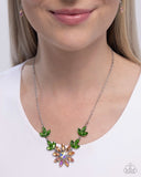 Paparazzi "Blossoming Baseline" Orange Necklace & Earring Set Paparazzi Jewelry